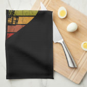 DiscGolf -レトロヴィンテージ目標バスケット キッチンタオル (四つ折り)