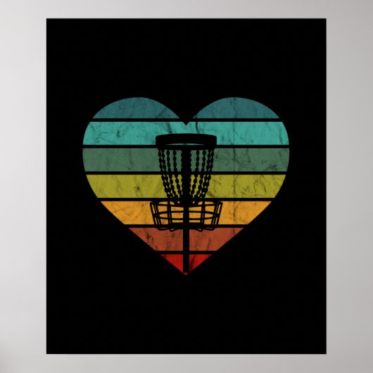 DiscGolf -レトロヴィンテージ目標バスケット ポスター (正面)