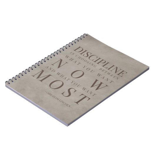 Disciplineやる気を起こさせる Lincoln Brownについての引用文 ノートブック (左側)