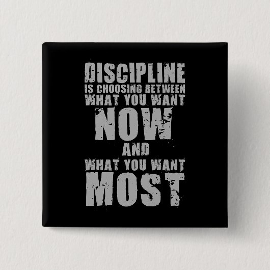 DISCIPLINE -やる気を起こさせる単語 缶バッジ (正面)