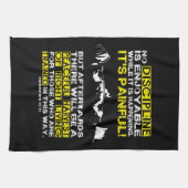 DISCIPLINE – スクワットトレーニング やる気を起こさせる キッチンタオル (横)