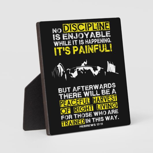 DISCIPLINE – スクワットトレーニング やる気を起こさせる フォトプラーク (正面)