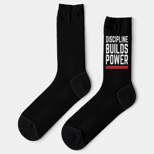 Discipline Builds Power Gym Crew Socks ソックス (左)