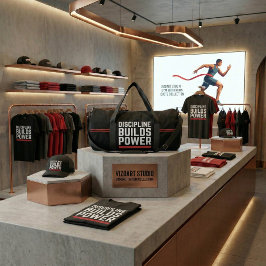 Discipline Builds Power Gym Motivational Duffel Ba ダッフルバッグ