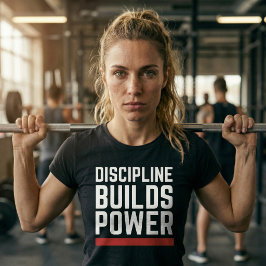 Discipline Builds Power Workout Gym T-Shirt Tシャツ