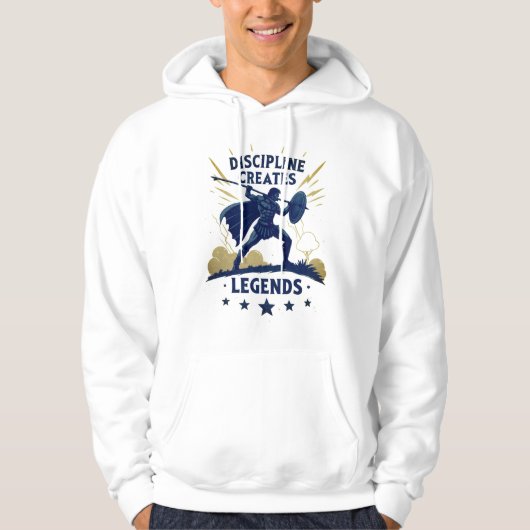 Discipline Creates Legends Hoodie – Motivational パーカ (正面)