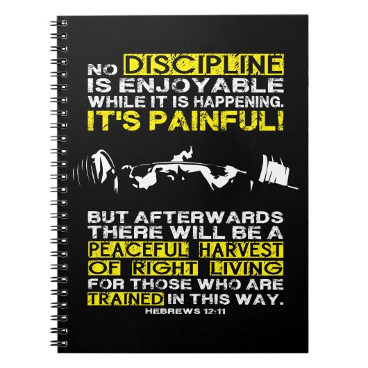 DISCIPLINE - Deadliftトレーニング やる気を起こさせる ノートブック (正面)