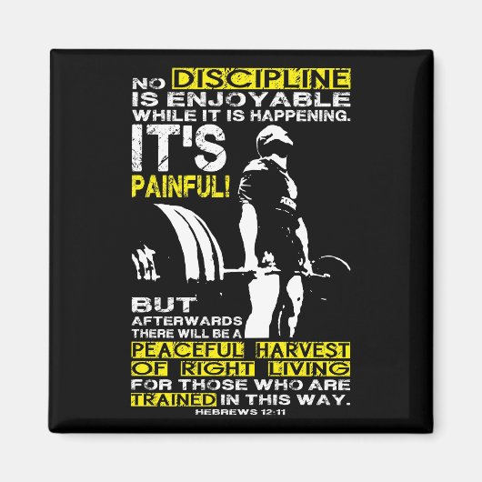 DISCIPLINE - Deadliftトレーニング やる気を起こさせる マグネット (正面)