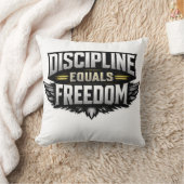 Discipline Equals Freedom – モチベーションを高めるデザイン クッション (ブランケット)