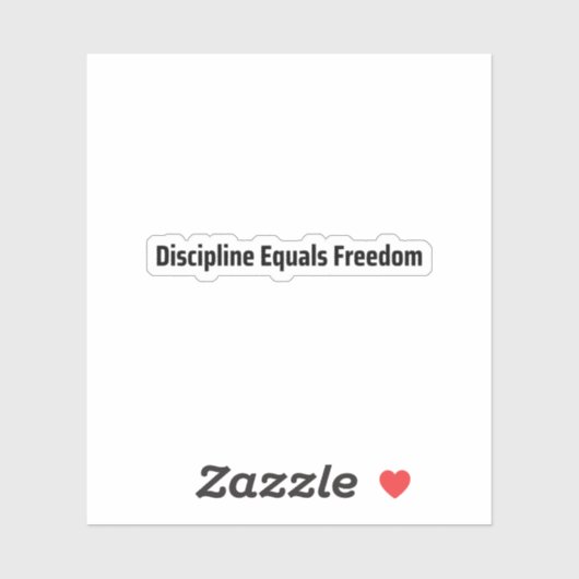 Discipline Equals Freedom Minimalist Typewriter  シール (シート)