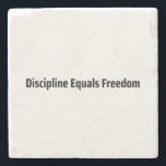 Discipline Equals Freedom Minimalist Typewriter  ストーンコースター<br><div class="desc">Protect your base. Sandstone coaster with high-contrast typewriter typography to keep your workspace clean and your mind on the mission.</div>