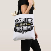 Discipline Equals Freedom – Motivational Design  トートバッグ (クローズアップ)