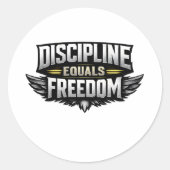 Discipline Equals Freedom – Motivational Design ラウンドシール (正面)