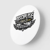 Discipline Equals Freedom – Motivational Design  ラウンド壁時計 (傾斜)
