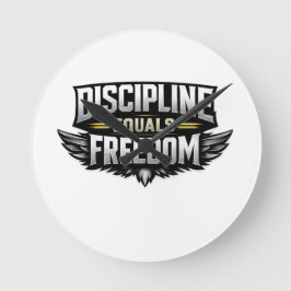 Discipline Equals Freedom – Motivational Design  ラウンド壁時計