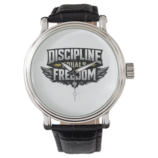 Discipline Equals Freedom – Motivational Design  腕時計 (正面)