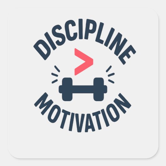 DIscipline Greater than Motivation- Gym Fitness  スクエアシール (正面)