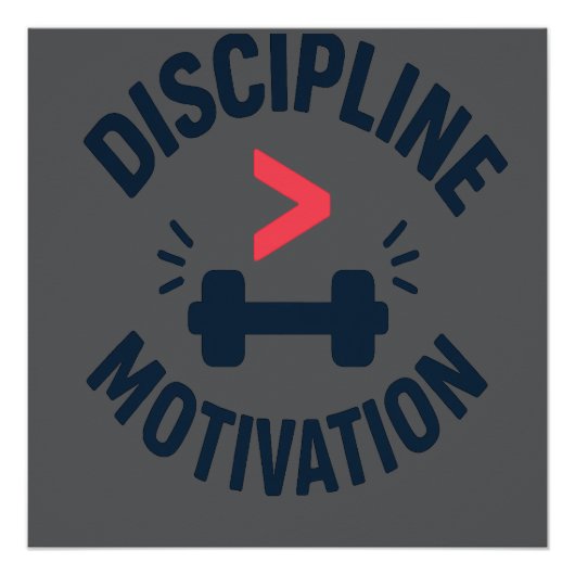 DIscipline Greater than Motivation- Gym Fitness  ポスター (正面)