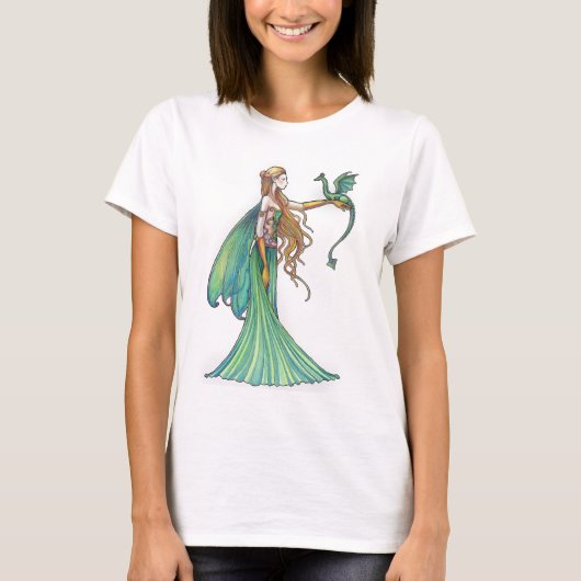 Discipline Green Fairy Dragon by Molly Harrison Tシャツ (正面)