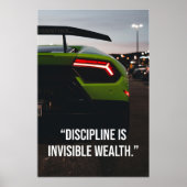 Discipline Is Invisible Wealth Supercar Quote ポスター (正面)