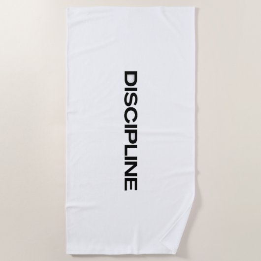 Discipline – Minimal Motivational Quote ビーチタオル (正面)