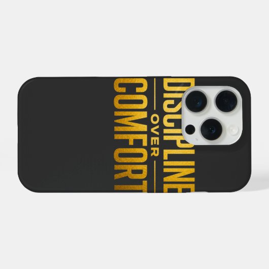Discipline Over Comfort Tシャツ | モチベーションと心構え iPhoneケース (裏面横)