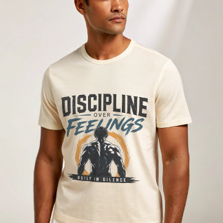 Discipline Over Feelings Tシャツ -沈黙の中に築く-