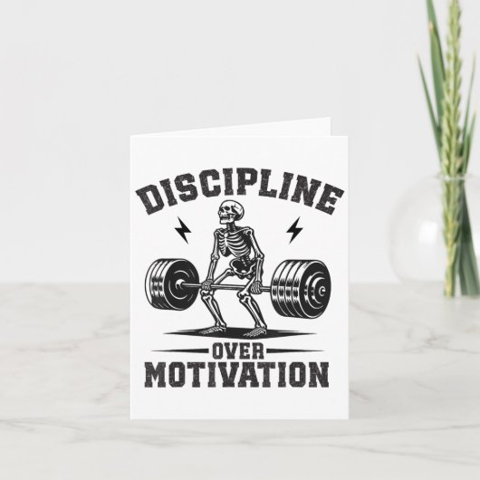 Discipline Over Motivation Gym Motivational Traini カード (正面)