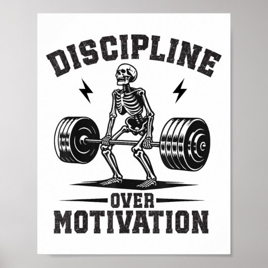 Discipline Over Motivation Gym Motivational Traini ポスター (正面)