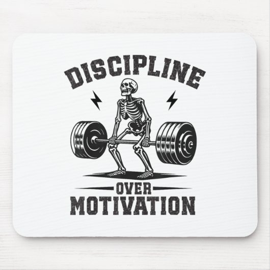 Discipline Over Motivation Gym Motivational Traini マウスパッド (正面)