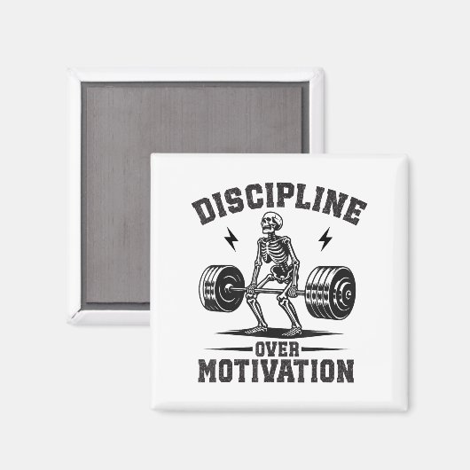 Discipline Over Motivation Gym Motivational Traini マグネット (正面/裏面)
