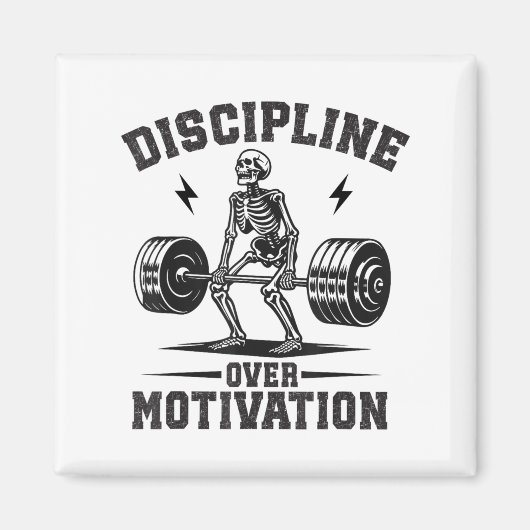 Discipline Over Motivation Gym Motivational Traini マグネット (正面)