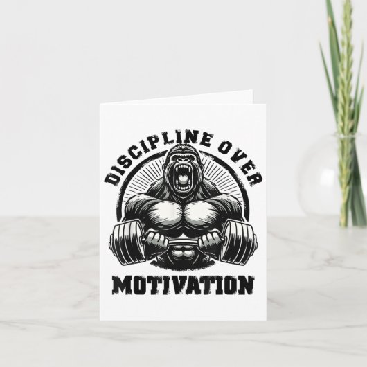 Discipline Over Motivation Weightlift Gym Quotes G カード (正面)