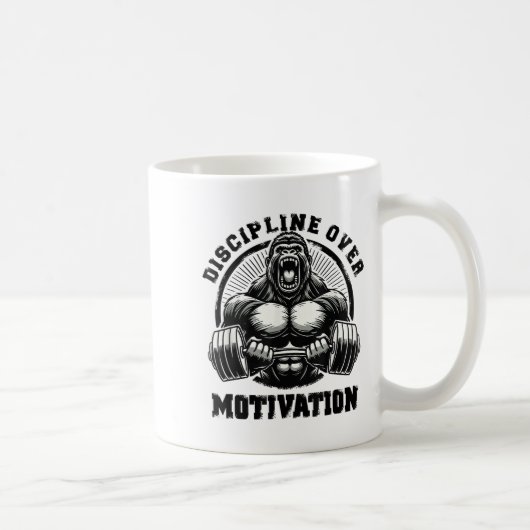 Discipline Over Motivation Weightlift Gym Quotes G コーヒーマグカップ (右)
