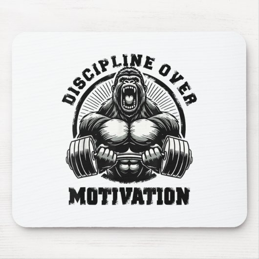 Discipline Over Motivation Weightlift Gym Quotes G マウスパッド (正面)