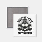 Discipline Over Motivation Weightlift Gym Quotes G マグネット (正面/裏面)