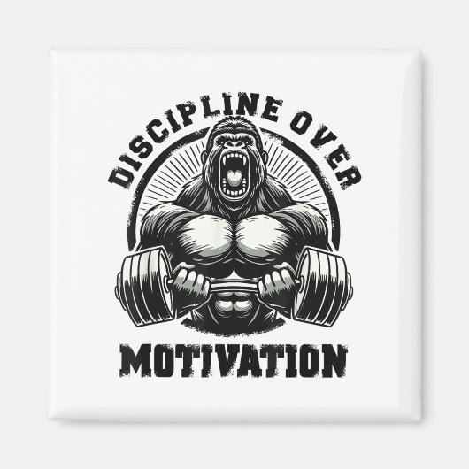 Discipline Over Motivation Weightlift Gym Quotes G マグネット (正面)