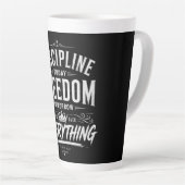 Discipline Today Freedom Tomorrow カフェラテマグ (右アングル)