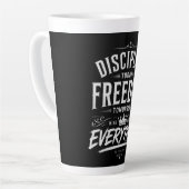 Discipline Today Freedom Tomorrow カフェラテマグ (左アングル)