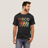 Discoをテーマにしたパーティー70sレトロヴィンテージ70s踊り Tシャツ (正面フル)