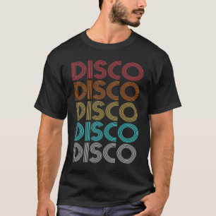 Discoをテーマファンキーにしたヴィンテージ70s 80sダンスパート tシャツ