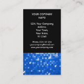 Discoタイルダークブルーの名刺ブラックポートレート 名刺 (裏面)