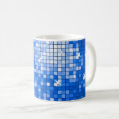 Discoタイル濃い青マグカップ コーヒーマグカップ (正面右)