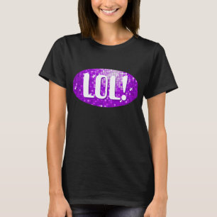 Discoタイル紫'LOL!' Tシャツ黒 Tシャツ