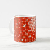 Discoタイル赤いマグカップ コーヒーマグカップ (正面左)