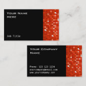 Discoタイル赤い名刺サイドブラック 名刺 (正面/裏面)