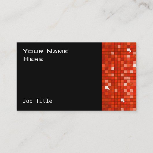Discoタイル赤い名刺サイドブラック 名刺 (正面)