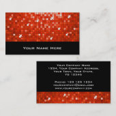 Discoタイル赤い名刺ブラック 名刺 (正面/裏面)
