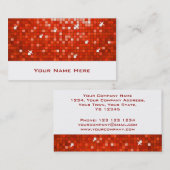 Discoタイル赤い名刺ホワイト 名刺 (正面/裏面)
