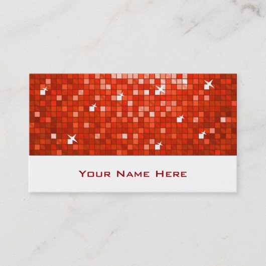 Discoタイル赤い名刺ホワイト 名刺 (正面)